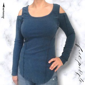 FREE PEOPLE Cold Shoulder Long Sleeve Shirt